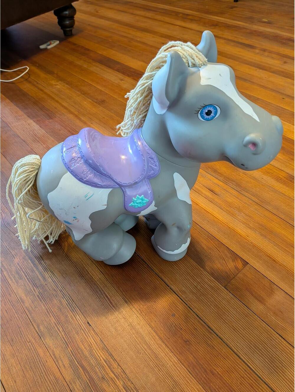 Cabbage Patch Kids CPK Pony Horse Figure Purple Saddle Yarn Hair Vintage Toy